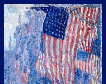 Pañuelo de bolsillo de seda con banderas estadounidenses - Pañuelo patriótico de Nueva York