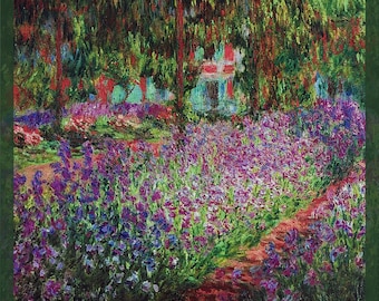 Monet&#39;s Iris Garden Silk Pocket Square