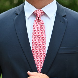 Love Necktie - Floral Necktie - Classic Red - Silk Necktie - Understated Roses - Symbol of Love and Affection - Thoughtful Gift  - Cravat