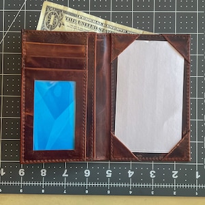 Karteikartenhalter Booklet Wallet - Padfolio Jotter ohne Stifthalter - Premium Vollanilinleder - Notizblock für 3x5 Karten - Praktische Aktentasche