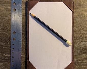 Espresso Leather Jotter for 5x8 Cards – Full Grain Executive Notebook Cover