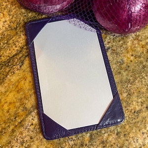 INDEX KARTENHALTER - Jotter - Aubergine Lila Leder - Slim Pocket 3x5 Note Cards Notepad - Pocket Brief Case - Wallet Padfolio Pocketpad