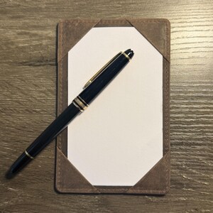 LEDER POCKET JOTTER - Vollnarbenleder Taschenbuch in verwittertem Eichenleder 3x5 Notizkartenhalter | Exekutiv edc Padfolio Geschenk