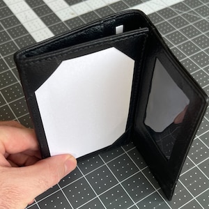 Porta-cartões de índice triplo - Padfolio Jotter - Preto 100% couro - Bloco de notas para cartões 3x5 - Maleta de bolso - Organizador de bolso EDC