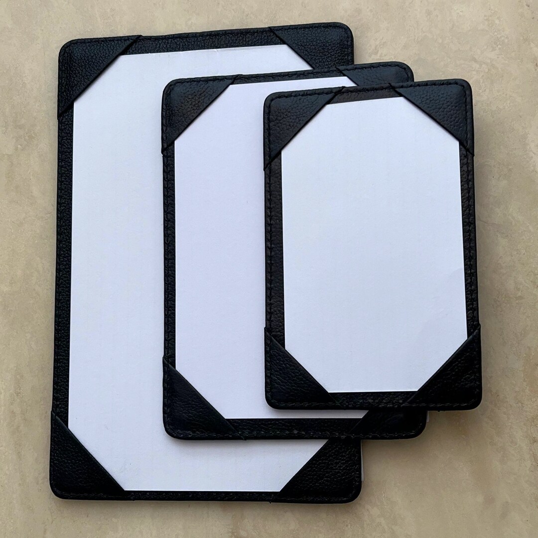 Executive XXL Black Leather Jotter for 5x8 Cards Premium Leather