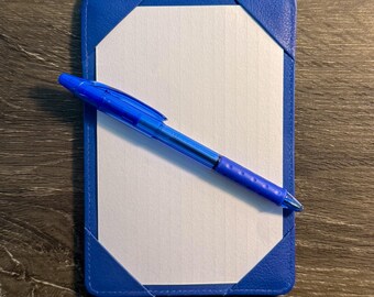 Cobalt Blue Blue Leather 4x6 Jotter | Premium Index Card Holder with Storage Pocket | Pocket Padfolio for Everyday Carry
