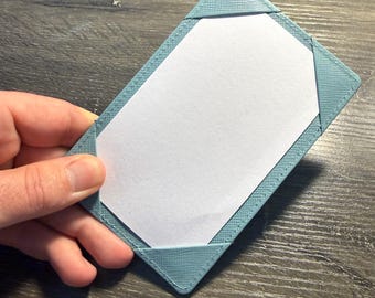 Seafoam Green Crosshatch Leather Pocket Jotter – Slim 3x5 Notecard Holder