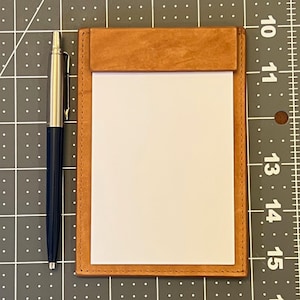 Bloc-notes magnétique en cuir vieilli chicorée | Porte-cartes 3x5 | Bloc-notes EDC rigide | Cadeau fait main | Cahier de poche