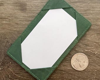 Ultra-Minimalist Green Wallet & Jotter | For 2 x 3.5 notecards | Perfect for Money Clip | Front Pocket EDC | 2 x 3.5 card holder
