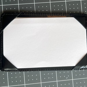 Jotter - Schwarzes 100% Lackleder - Schmaler Taschen-Notizblock für 3x5 Karten - Aktentasche Brieftasche Padfolio, Karteikartenhalter EDC Taschen-Organizer