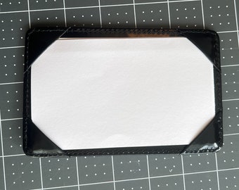 Jotter - Black 100% Patent Leather - Slim Pocket Notepad for 3x5 cards - Pocket Brief Case Wallet Padfolio, Index Card Holder