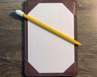 Espresso Brown Leather 4x6 Jotter | Premium Index Card Holder with Storage Pocket | Pocket Padfolio for Everyday Carry