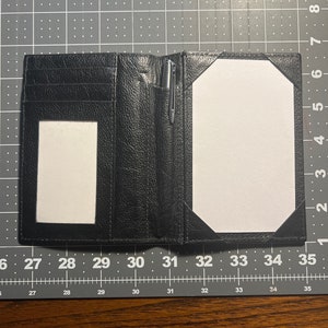 Karteikartenhalter Booklet - Padfolio Notizbuch mit Stifthalter - Schwarze Farbe 100% Leder - Slim Pocket Notizblock 3x5 Karten - Pocket Brief Case EDC