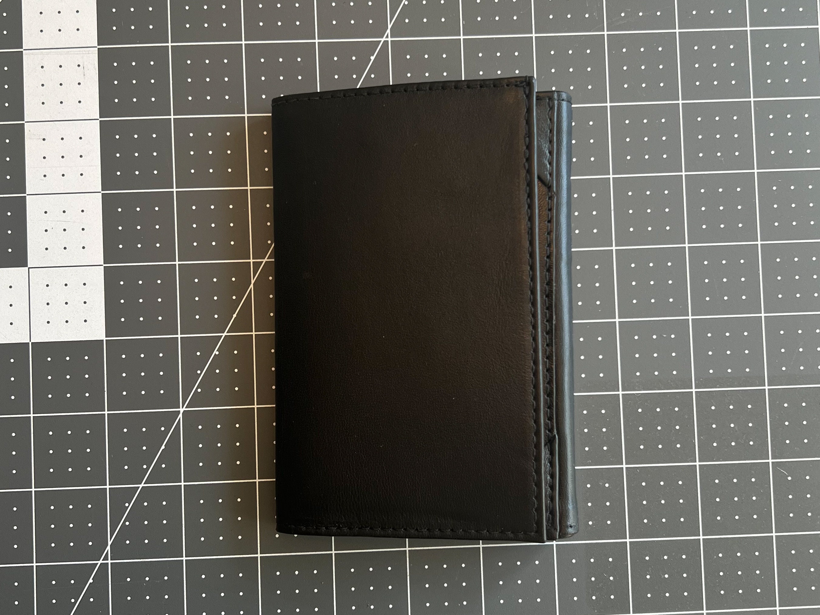 Wallet Size Note Pad Index Card Holder Trifold Wallet - Padfolio Jotter - Black 100% Leather ...