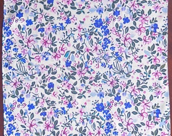 English Ditsy Floral Silk Pocket Square - Double-Sided Charmeuse Satin