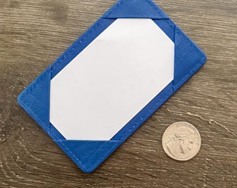 Ultra-Minimalist Resolution Blue Leather Jotter | For 2 x 3.5 notecards | Perfect for Money Clip | Front Pocket EDC | 2 x 3.5 notepad