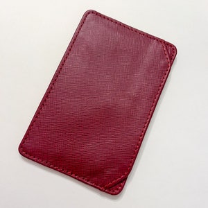 SAFFIANO RED JOTTER - Gelbes Kalbsleder - Pocket Notepad für 3x5 Karten - Pocket Brieftasche, Karteikartenhalter