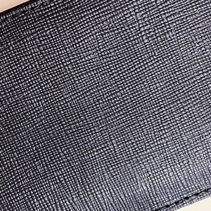 SAFFIANO BLACK JOTTER - Schwarzes Kalbsleder - Minimalistischer Notizblock für 3x5 Karten - Pocket Brieftasche, Karteikartenhalter