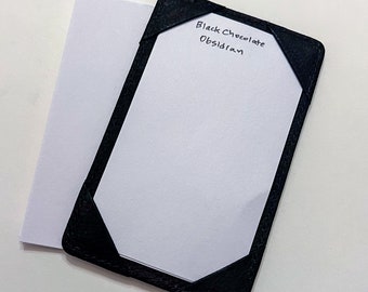 Obsidian Black Nubuck Leather Pocket Jotter: 3x5 Notepad Padfolio