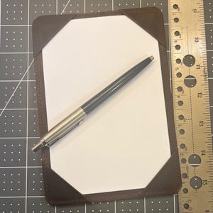XL LEDER JOTTER - Braunes Vollanilin-Leder 100x120 Kartei | Premium Handmade Notecard Halter | Edc Notizbuch Geschenk für Schriftsteller