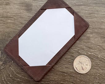 Ultra-Minimalist Dark Brown Notepad & Jotter | For 2 x 3.5 notecards | Perfect for Money Clip | Front Pocket EDC | 2 x 3.5 card holder