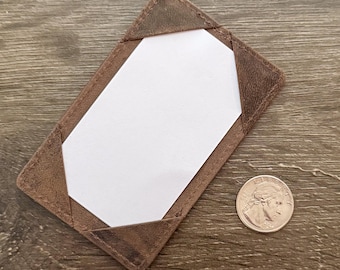 Ultra-Minimalist Cafe Noir Notepad Jotter  | For 2 x 3.5 notecards | Perfect for Money Clip | Front Pocket EDC | 2 x 3.5 card holder