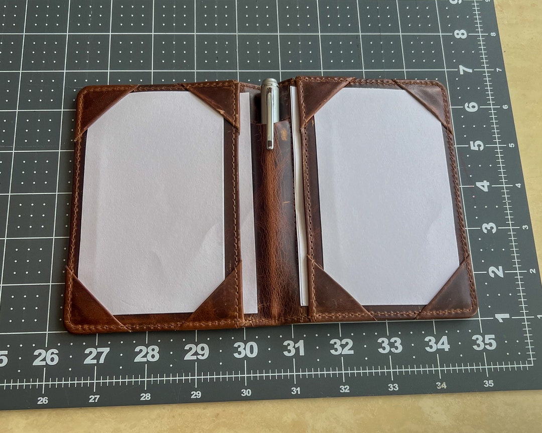 Doublesided Index Card Holder Booklet Padfolio Jotter With Pen Holder