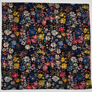 Pañuelo de bolsillo de seda floral: Sartorial London, diseño de doble cara