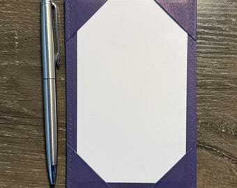Amethyst Full Grain Leather Pocket Jotter – Slim 3x5 Notecard Holder