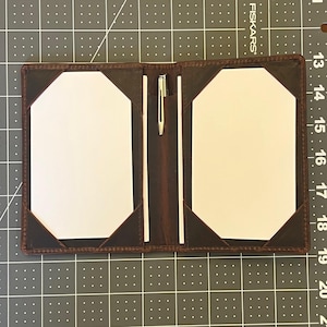 Braun Vollanilinleder Doppel-Notizbuch mit Stifthülle | Dual 3x5 Karteikartenhalter | Reisepass-Schlitz | Handgemachtes Schriftsteller oder Künstler Geschenk