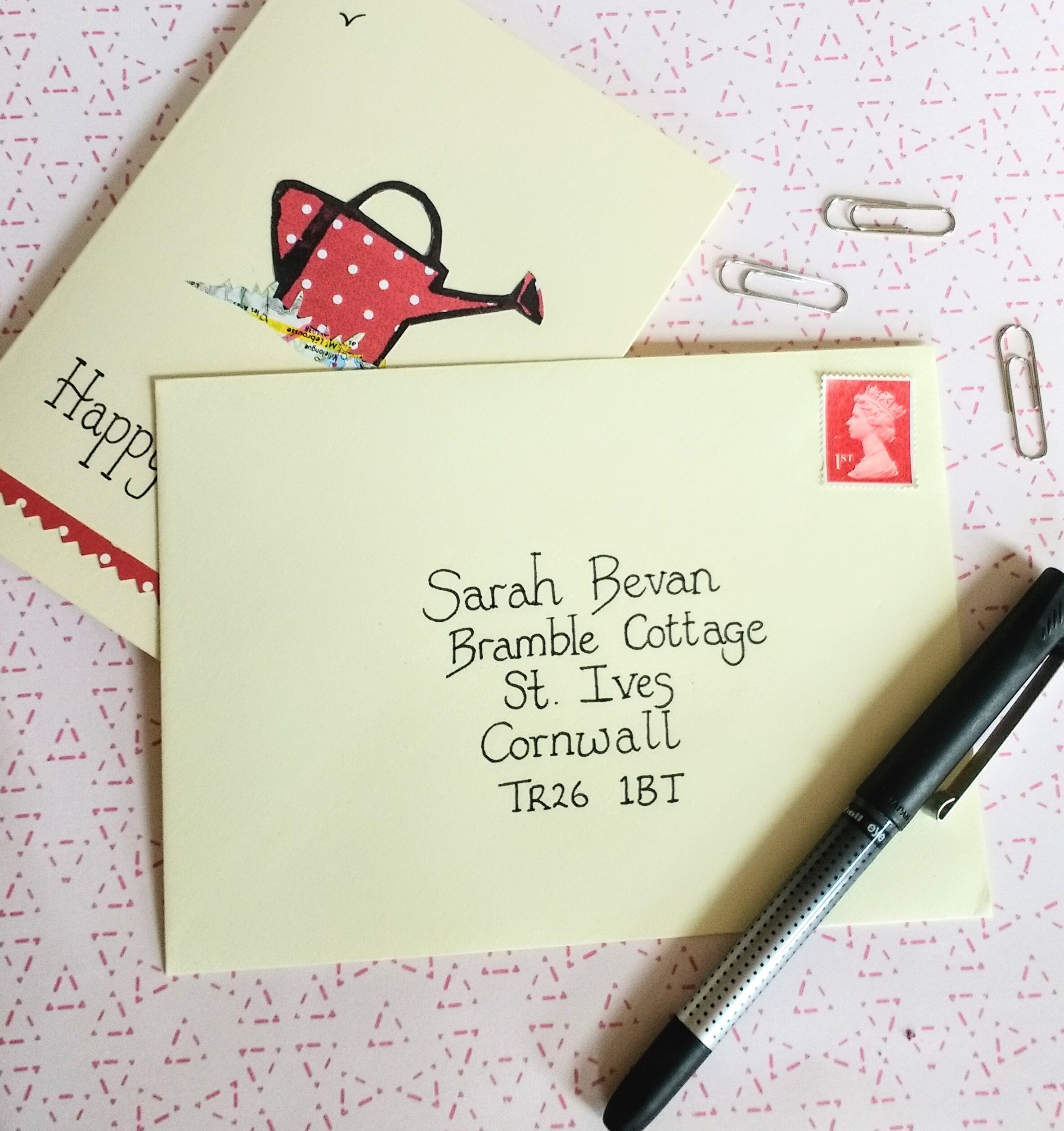Writing cards. Writing cards