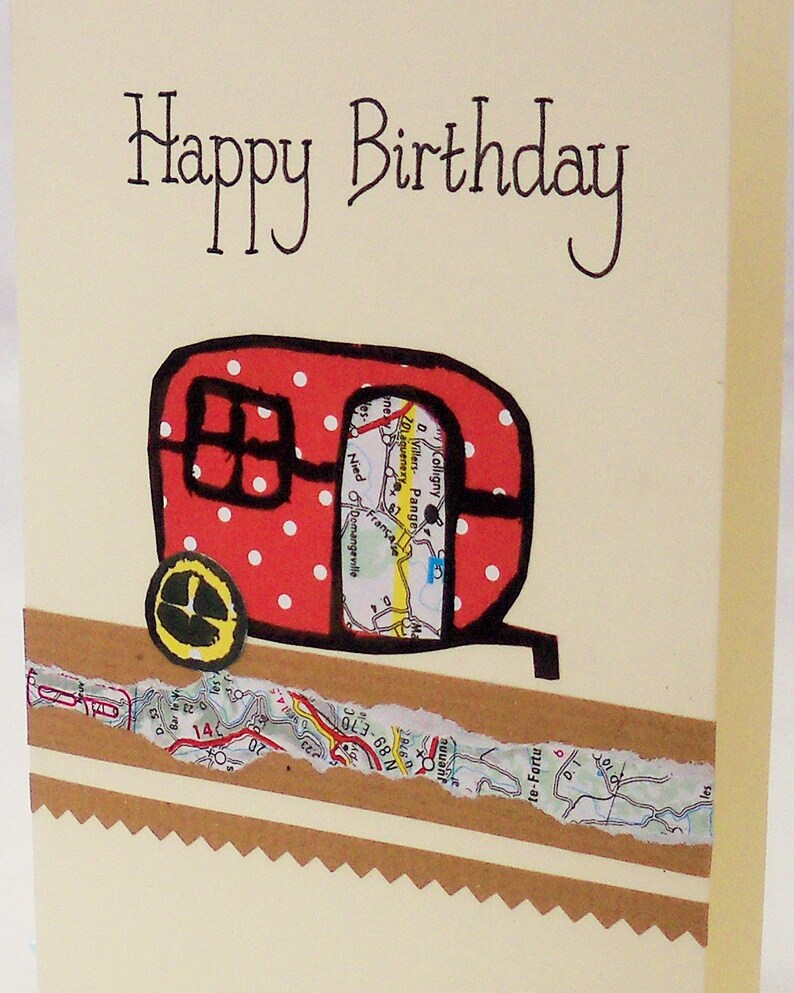 Retro caravan card, caravan gift, caravan birthday card Etsy Nederland