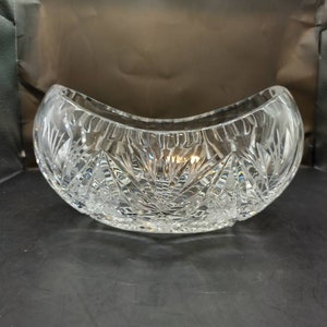 Vintage kidney shaped cut crystal bowl