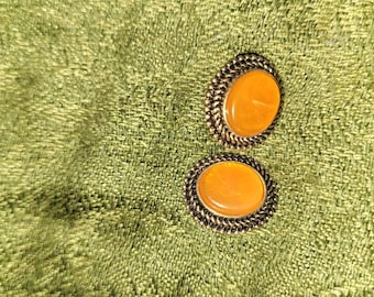 Vintage  Avon pierced earrings, vintage Avon yellow stobe earrings, vintage Avon earrings