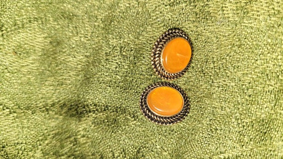 Vintage Avon pierced earrings, vintage Avon yellow stobe earrings, vintage Avon earrings