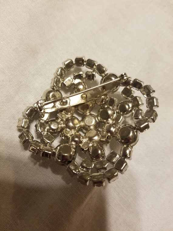 Vintage crystal brooch, vintage pin, crystal broo… - image 4