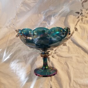Vintage  Carnival glass compote/ footed bowl. vintage   compote, carnival glass bowl