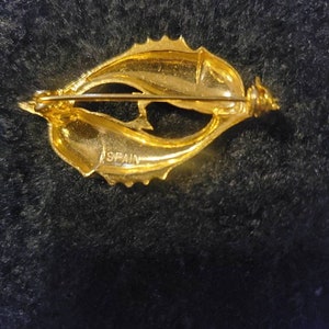 Vintage fish brooch, vintage fish pin, made in Spain gold pin/ brooch image 3