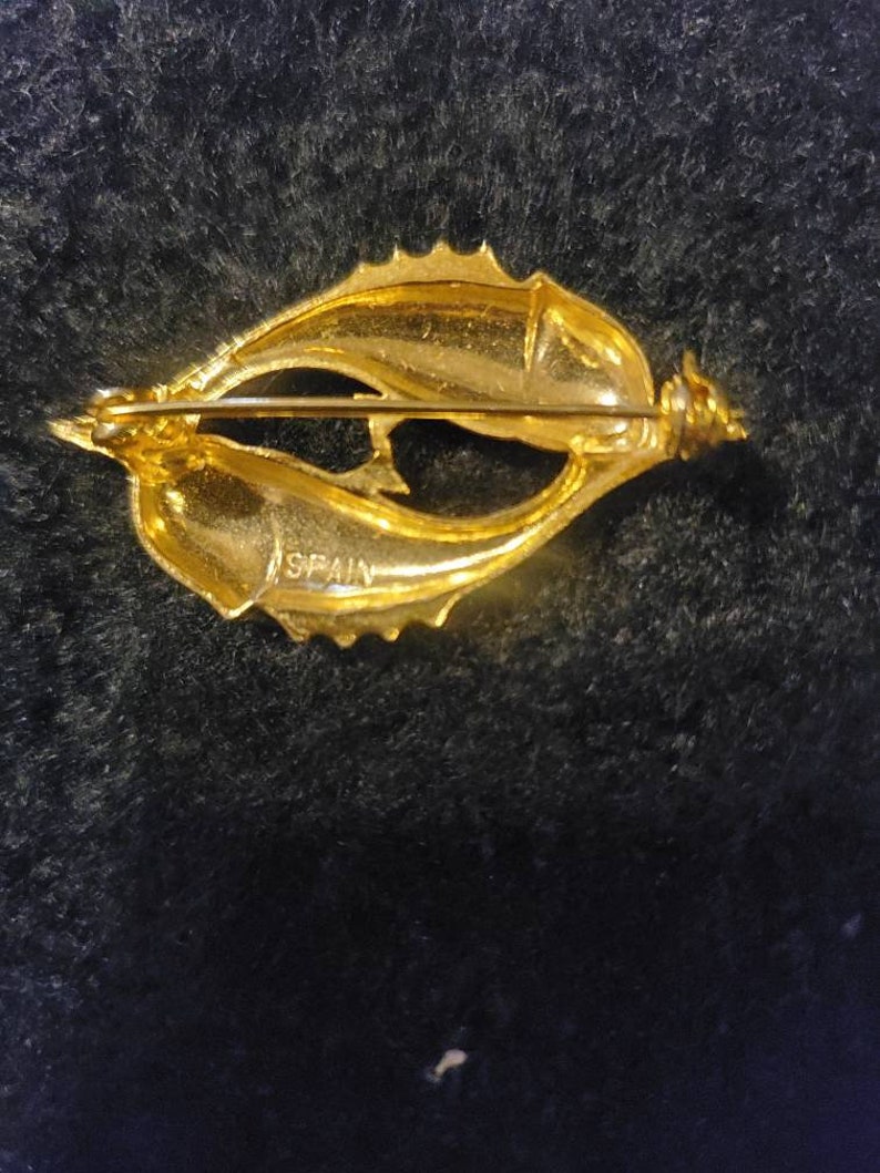 Vintage fish brooch, vintage fish pin, made in Spain gold pin/ brooch image 3