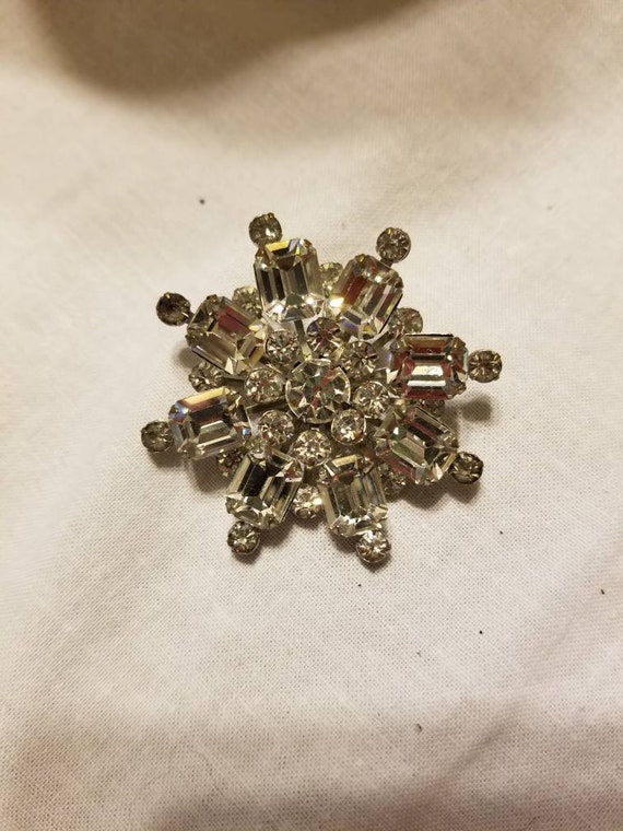 Antique Rhinestone brooch, vintage brooch, crystal