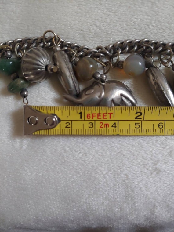 Vintage sterling silver charm bracelet, vintage S… - image 7