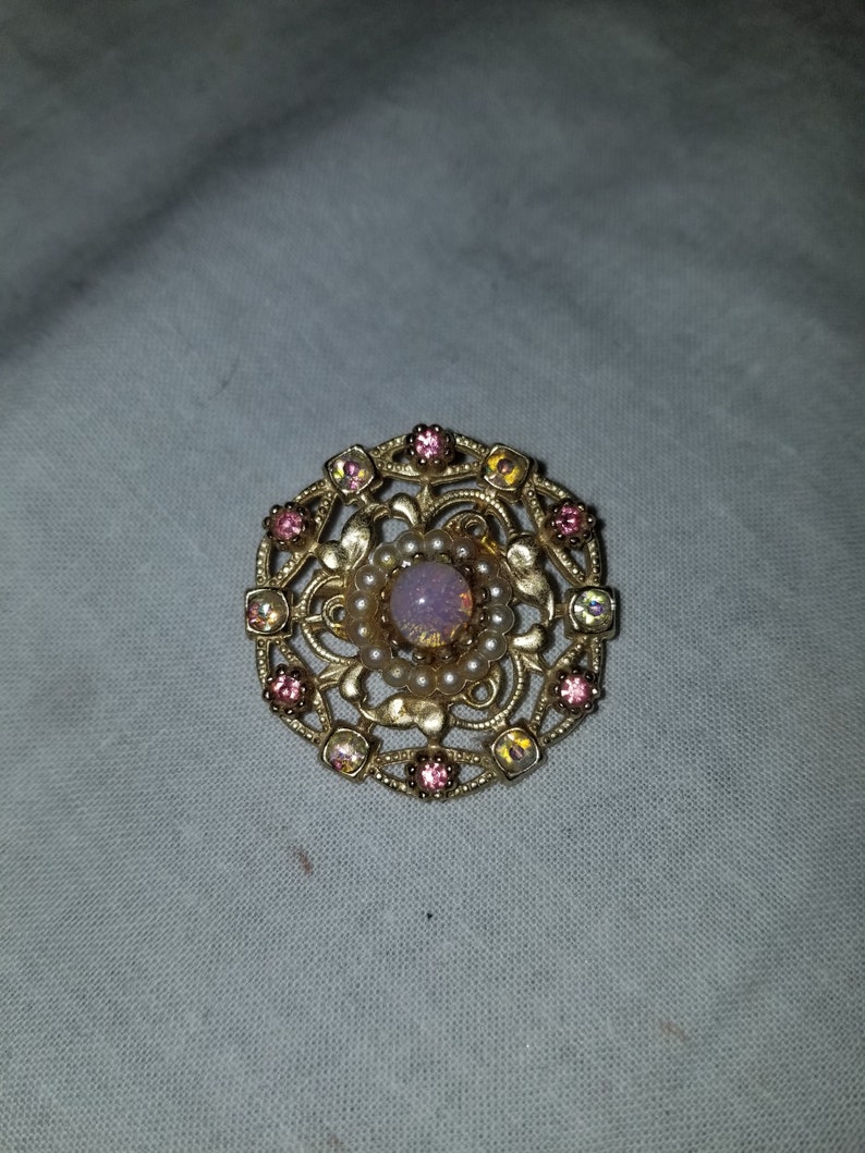 Vintage brooch, vintage pin, vintage opal brooch image 3