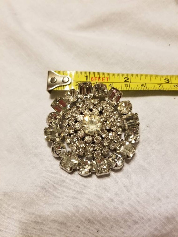 Large Vintage brooch, large crystal vintage brooc… - image 4