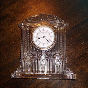 Vintage Waterford lead crystal mantel clock. Vintage Waterford Crystal clock, vintage clock, Waterford Crystal clock. Solid crystal clock