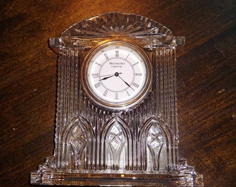 Vintage Waterford lead crystal mantel clock. Vintage Waterford Crystal clock, vintage clock, Waterford Crystal clock. Solid crystal clock