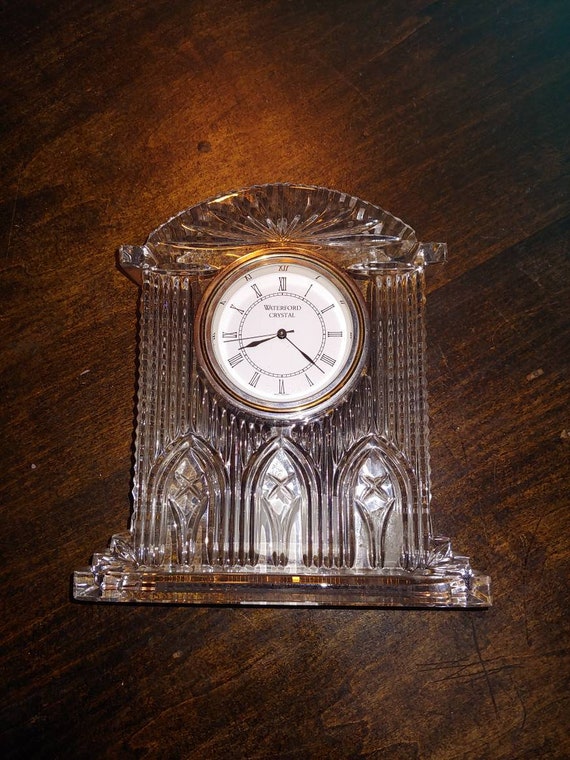 Vintage Waterford lead crystal mantel clock. Vintage Waterford Crystal clock, vintage clock, Waterford Crystal clock. Solid crystal clock