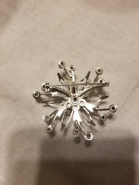 Vintage Sterling and crystal brooch, crystal pin,… - image 6