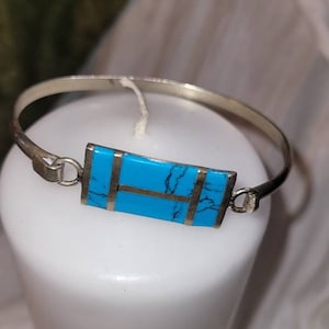 Vintage Sterling and turquoise bracelet, turquoise bracelet. Sterling cuff bracelet, turquoise cuff bracelet.