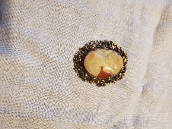 Vintage large cameo brooch, vintage cameo brooch,… - image 3