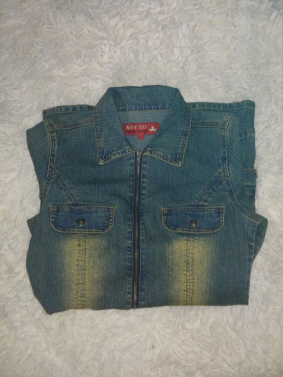 Vintage denim mini-dress, vintage jean dress, vint